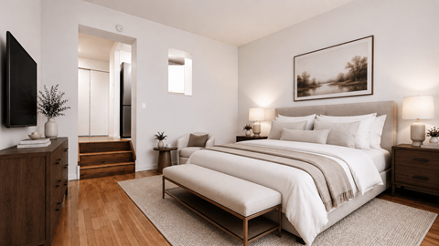Floor plan for studio, 1 bath, 416 sqft